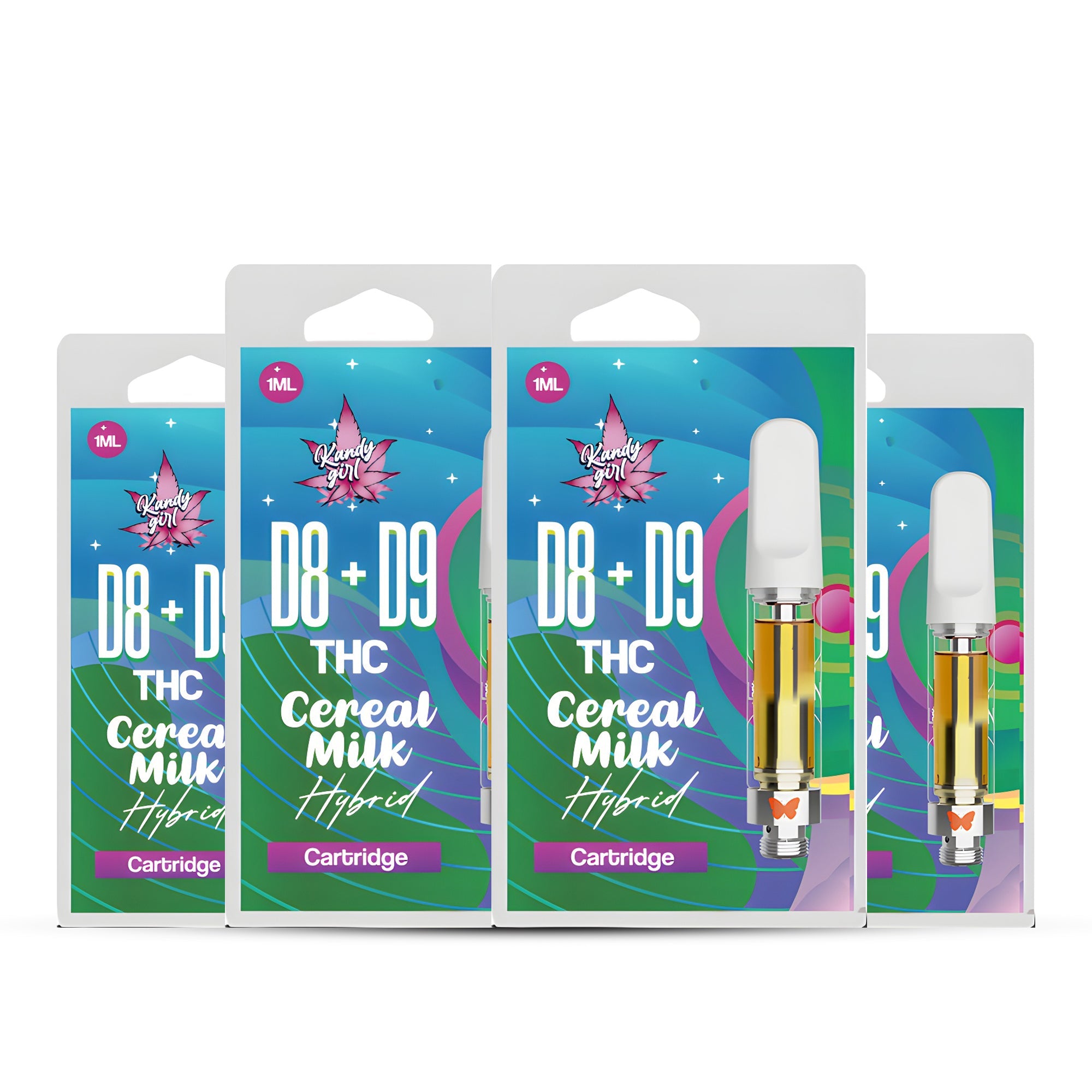 1ML VAPE CARTS D8 + D9 – SATIVA INDICA HYBRID 4 pack