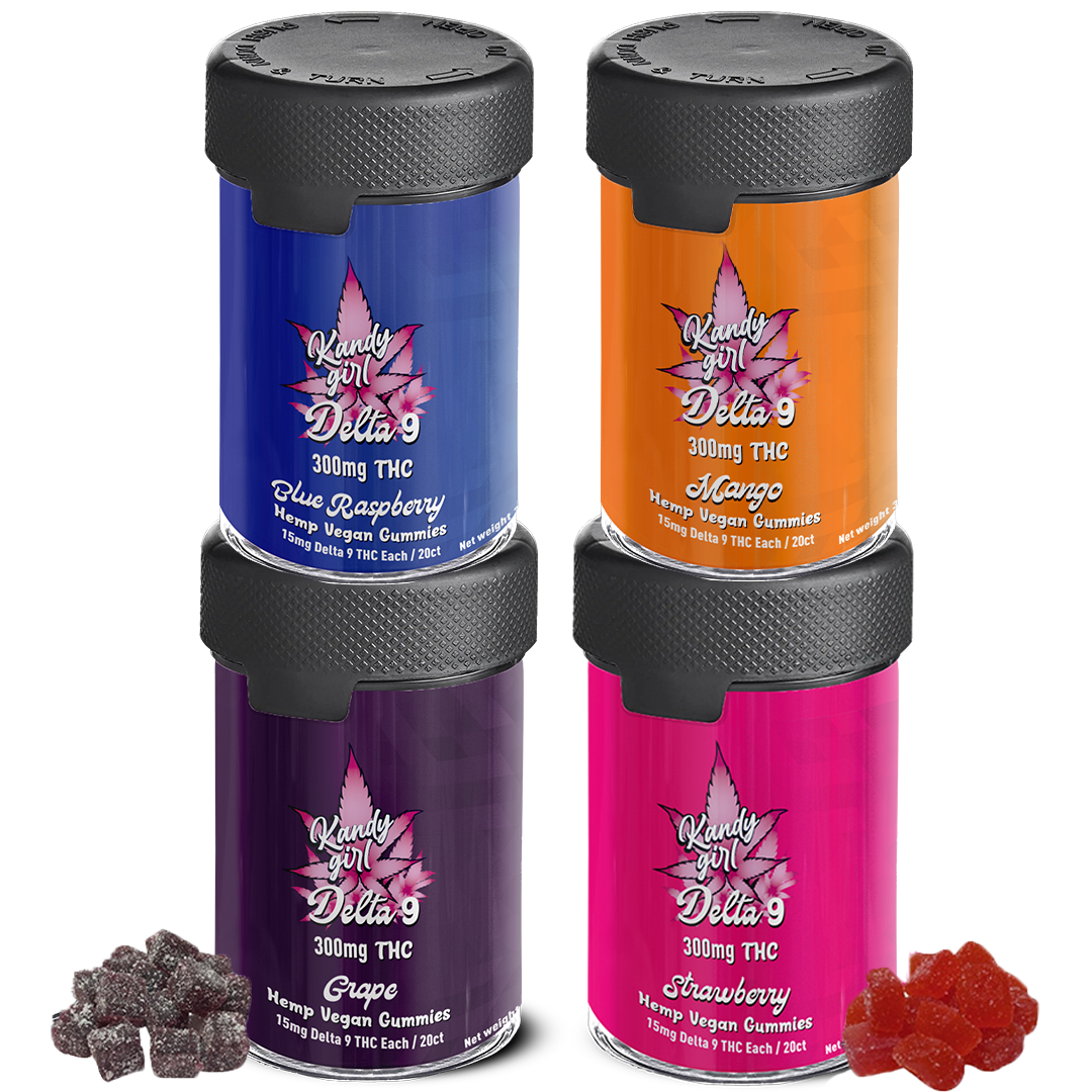 Delta 9 THC Gummies Variety Pack - Four Bottle Bundle