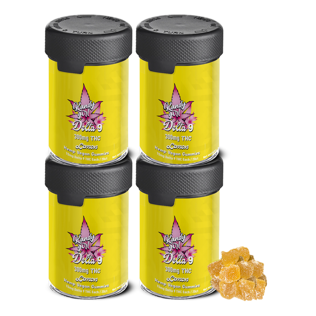 Delta 9 THC Gummies Lemon - Four Bottle Bundle