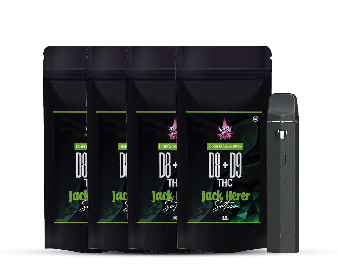 1ml disposable vapes Sativa d8 + d9 Jack Herer 4 pack