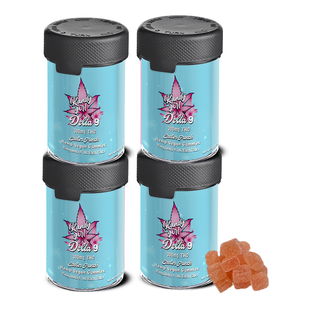 NEW EASTER EDITION EASTER PUNCH! Delta 9 THC Gummies - Four Bottle Bundle - 1200MG