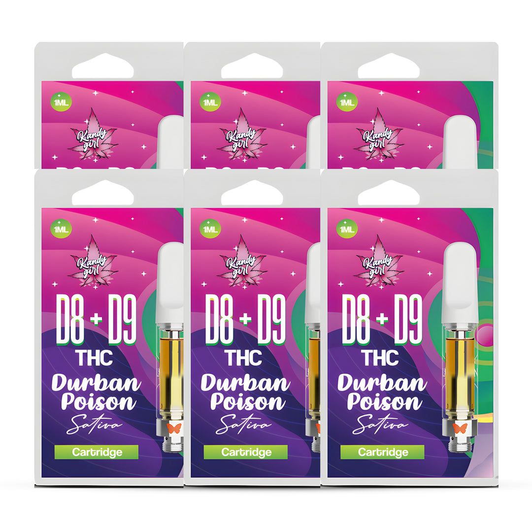 1ml vape carts D8 + D9 Durban Poison 6 pack SATIVA