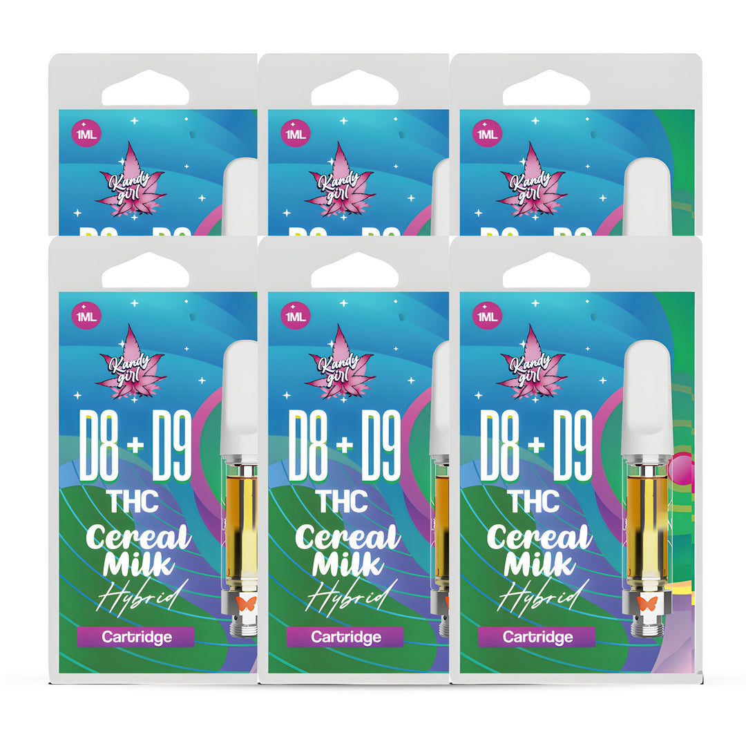 1ml vape carts D8 + D9 Cereal Milk 6 pack HYBRID