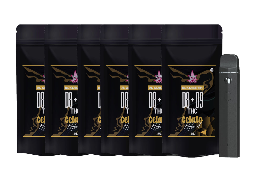 1ML DISPOSABLE VAPES HYBRID D8 + D9 GELATO 6 pack