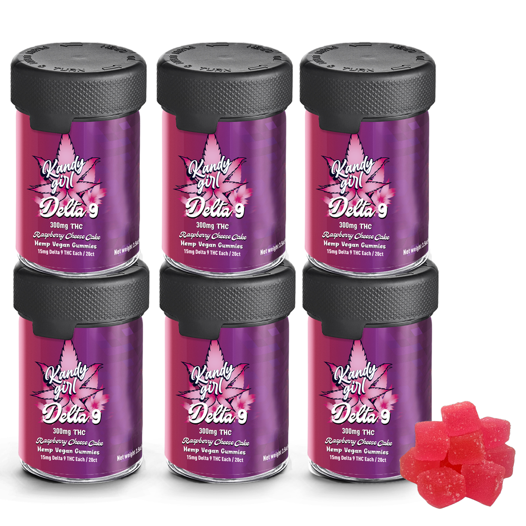 Delta 9 THC Gummies Raspberry Cheesecake - Six Bottle Bundle