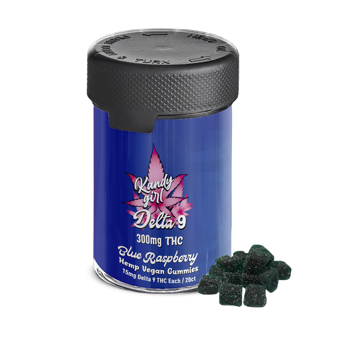 Delta 9 THC Gummies Blue Raspberry 300mg