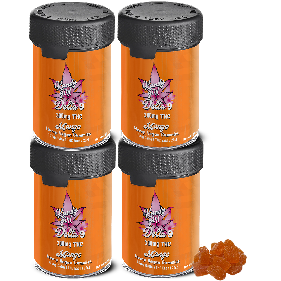 Delta 9 THC Gummies Mango - Four Bottle Bundle