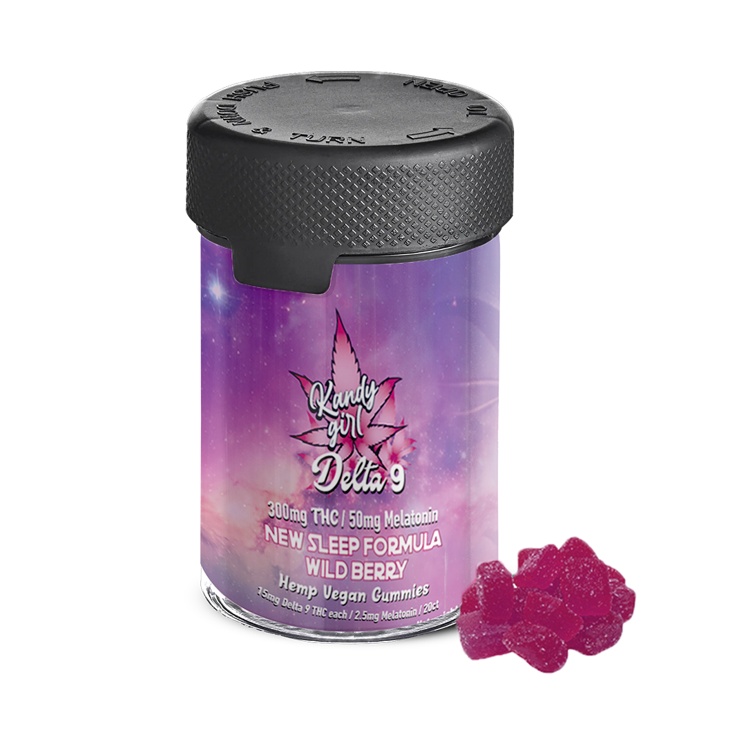 NEW! Delta 9 THC Gummies 50MG MELATONIN PM WildBerry 300mg