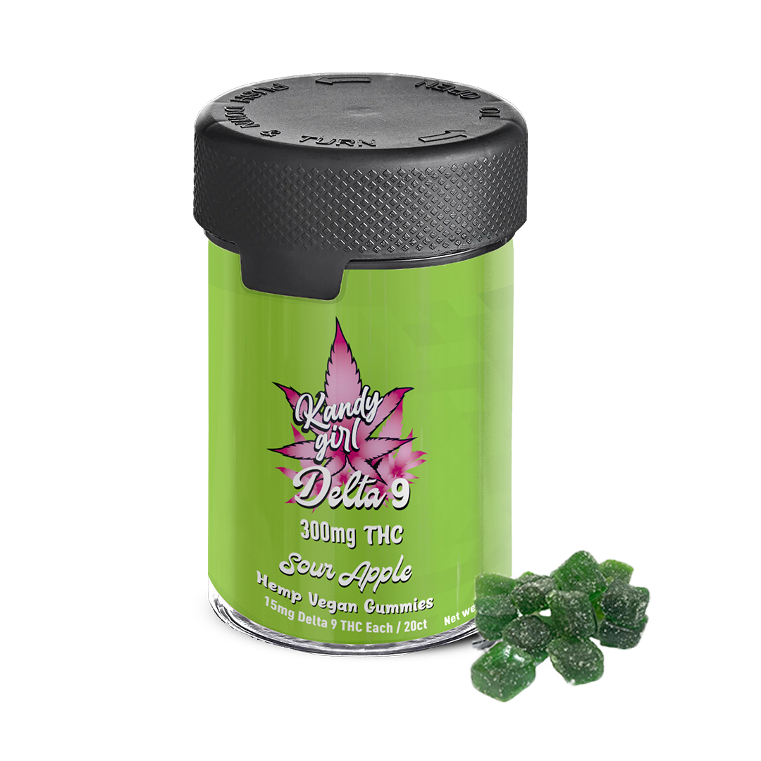 Delta 9 THC Gummies Sour Apple 300MG