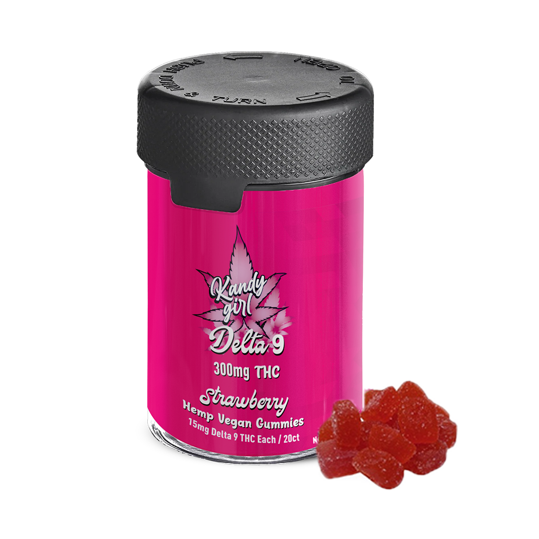 Delta 9 THC Gummies Vegan Strawberry 300mg