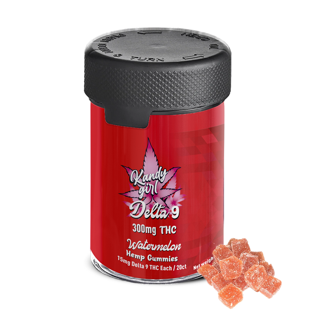 Delta 9 THC Gummies Watermelon VEGAN 300MG