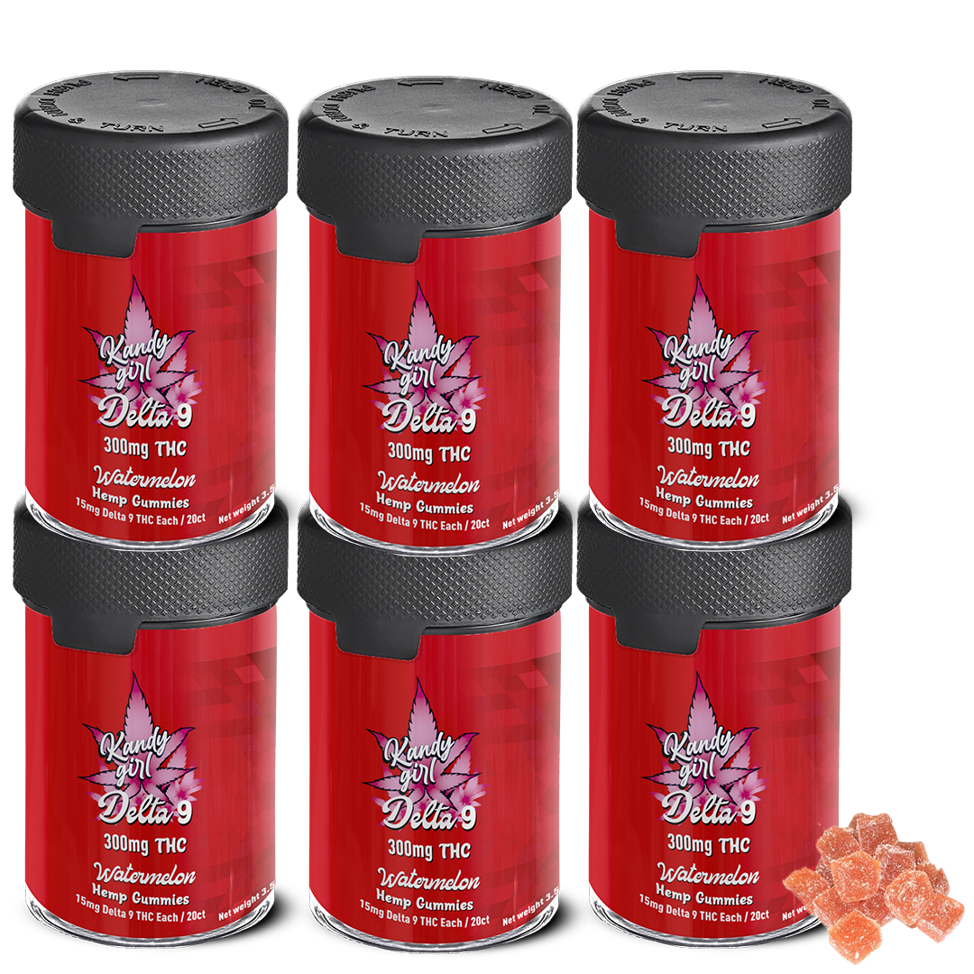 Delta 9 THC Gummies Watermelon VEGAN- Six Bottle Bundle
