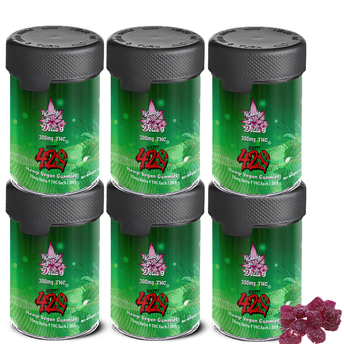 Delta 9 THC Gummies Vegan 420 EDITION FLAVOR MIXED BERRY - 6 Bottle Bundle 1800MG
