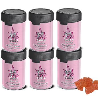 Delta 9 THC Gummies Pink Lemonade - Six Bottle Bundle