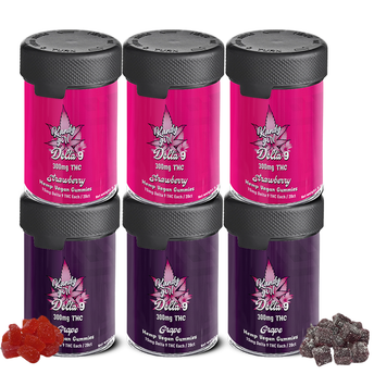 Delta 9 THC Gummy Strawberry + Grape Vegan 6 Bottle Bundle