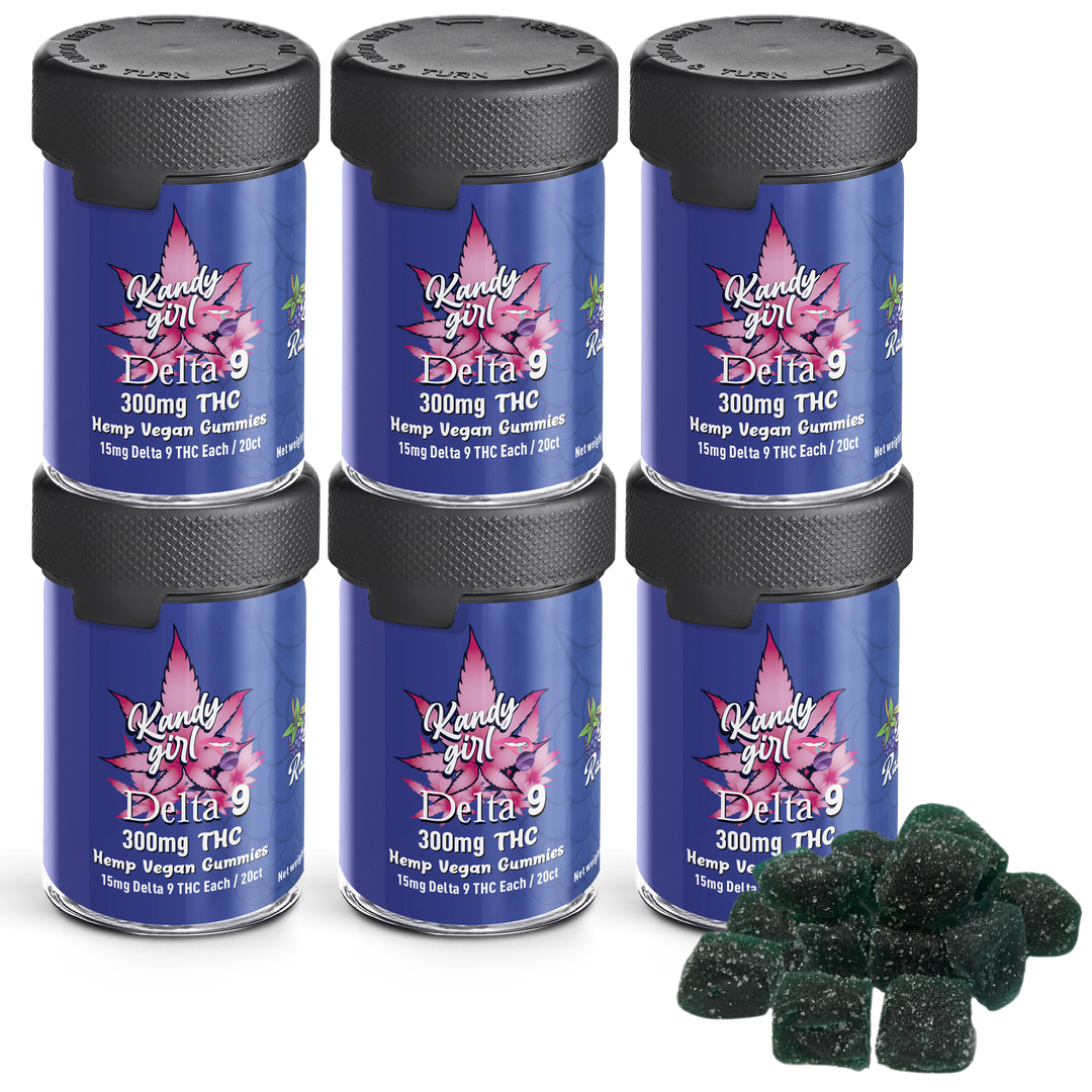 Delta 9 | THC Gummies | Blue Raspberry | Six Bottle Bundle | Kandy Girl ...
