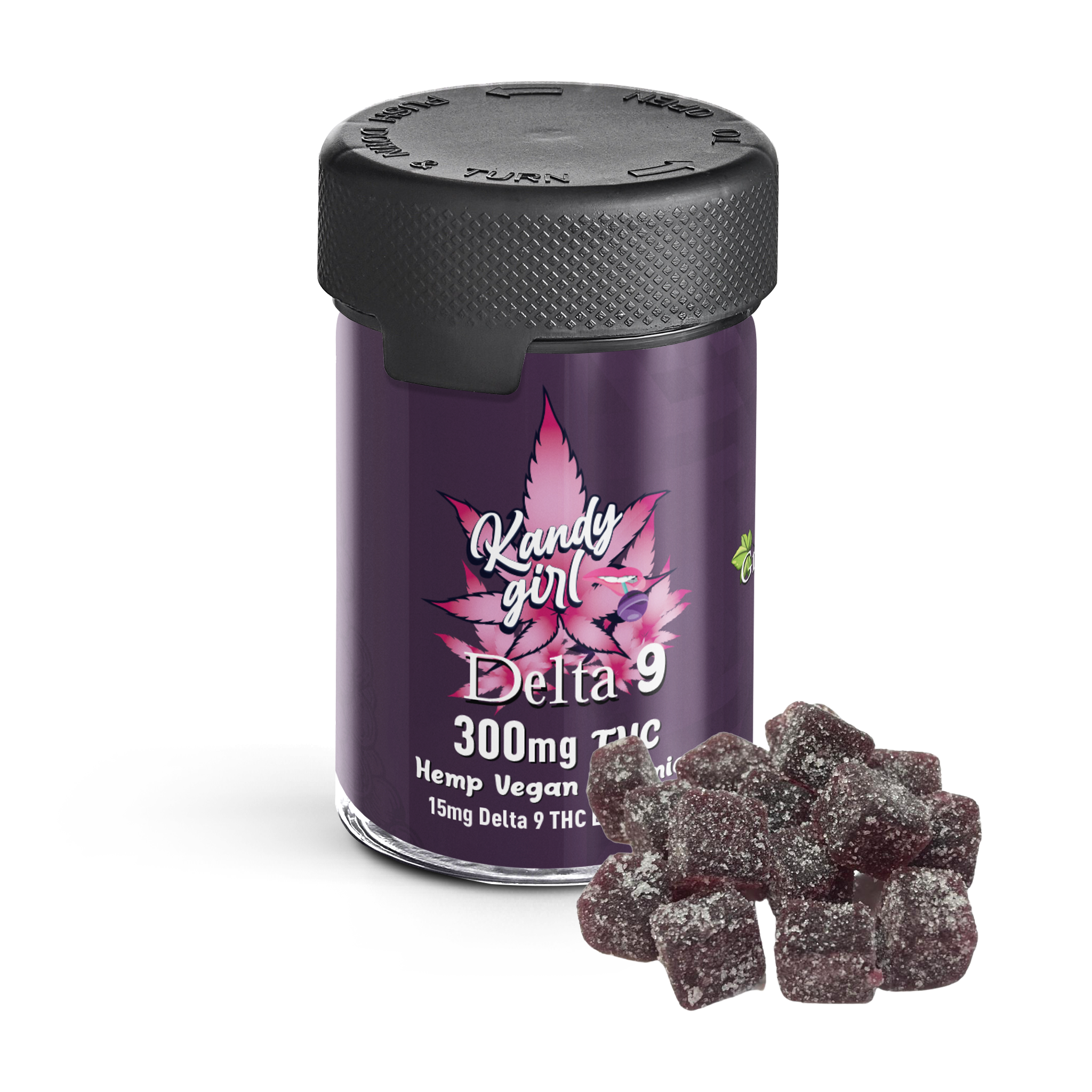 Delta 9 THC Gummies Vegan Grape 300MG