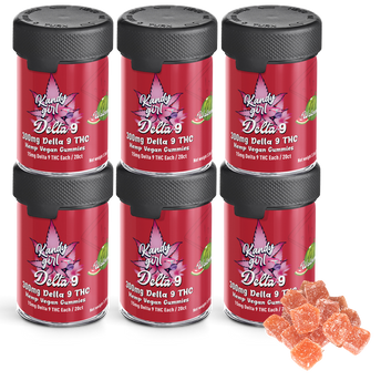 Delta 9 THC Gummies Watermelon VEGAN NEW- Six Bottle Bundle (1800mg THC Total)