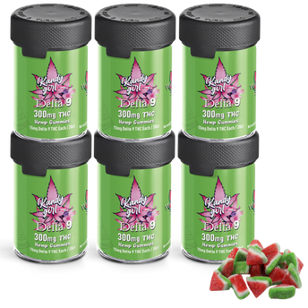 Delta 9 THC Gummies Watermelon Slices - Six Bottle Bundle